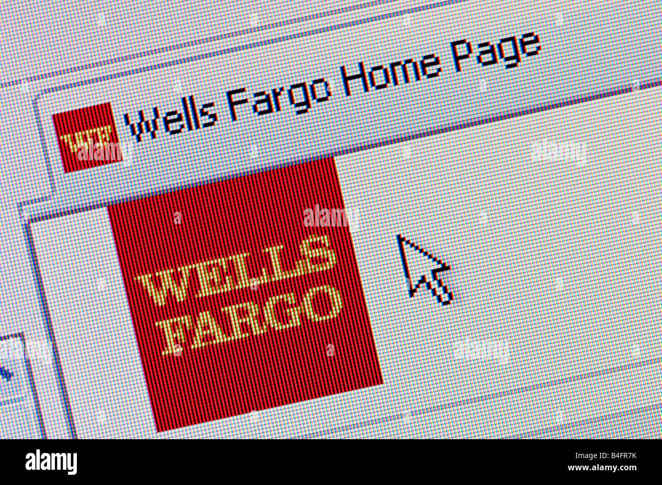 Macro screenshot of Wells Fargo Bank website (Editorial use only) Stock Photo