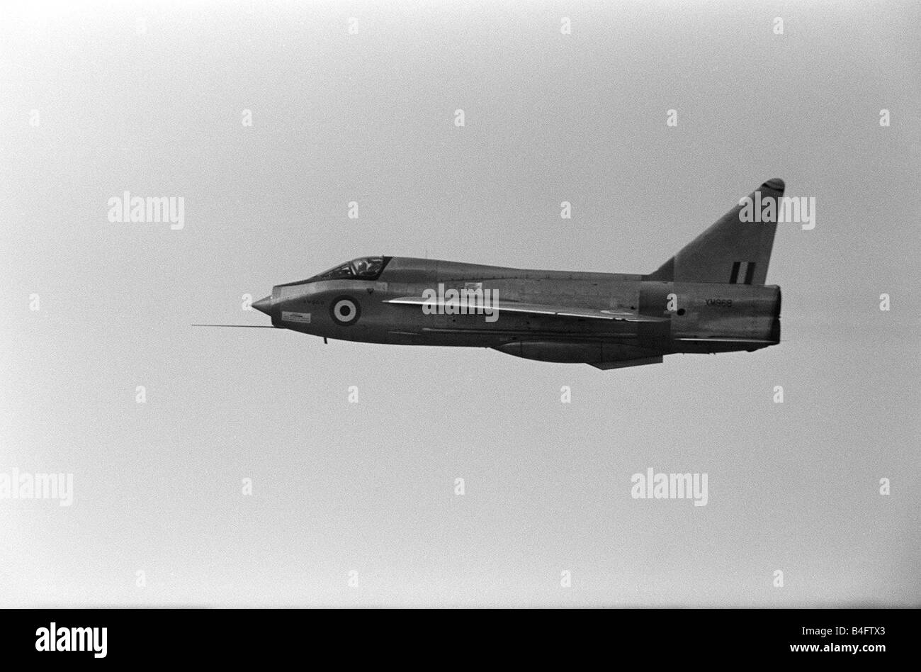Aircraft English Electric Lightning T4 the aircraft used a chase plane in the TSR2 project at Boscombe Down in Wiltshire 1964 Stock Photo