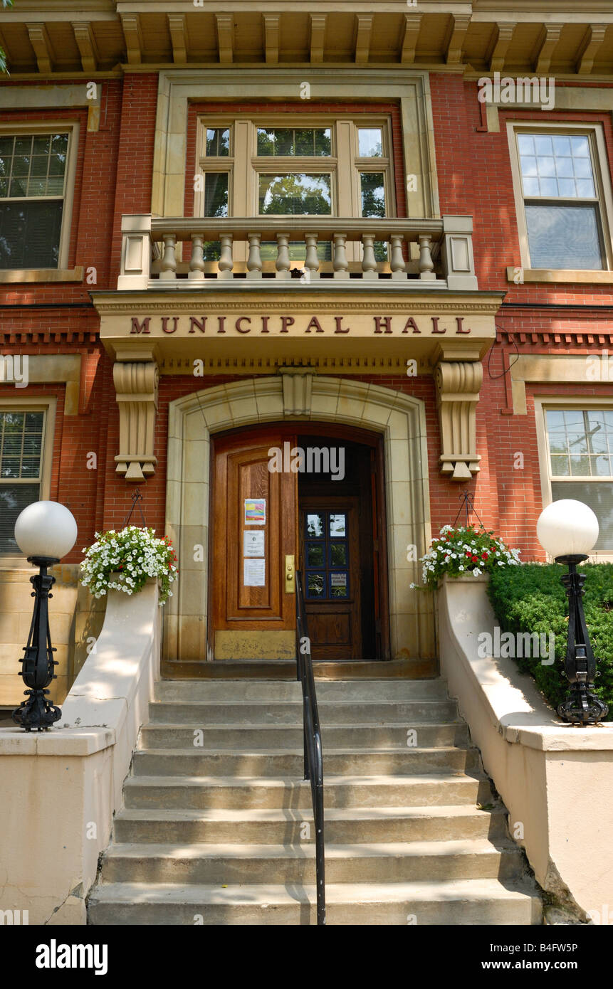 The entrance to the Municipal Hall in Sewickley, Pennsylvania Stock
