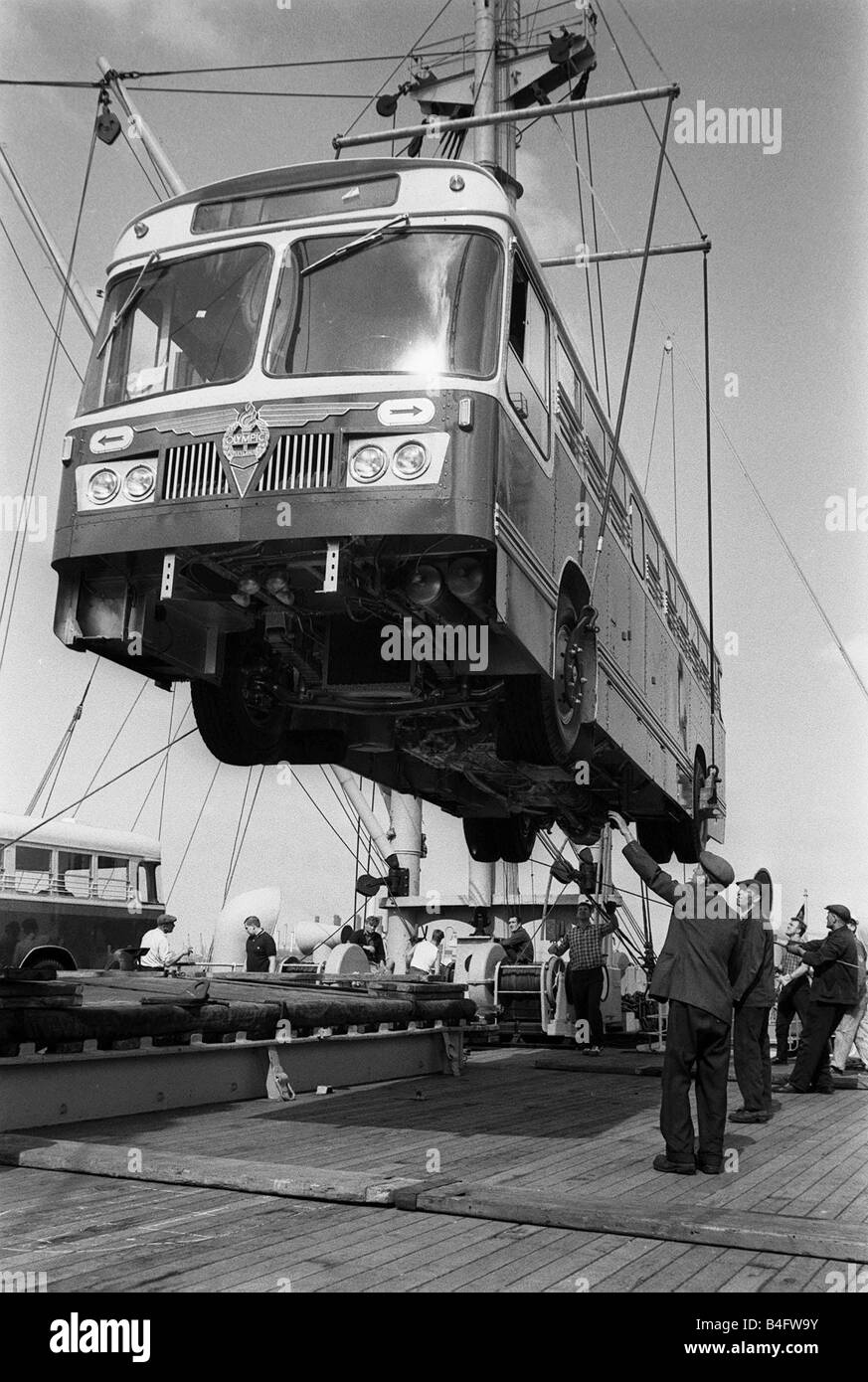 Buses for Cuba July 1964 The first consignment of Leyland buses being loaded aboard the East