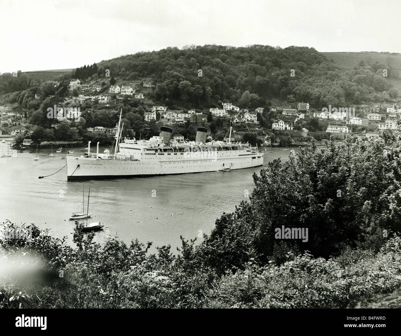 The Greek Cruise Liner The Queen Frederica Seen Here Laid Up On The River Dart May 1972 Stock Photo Alamy