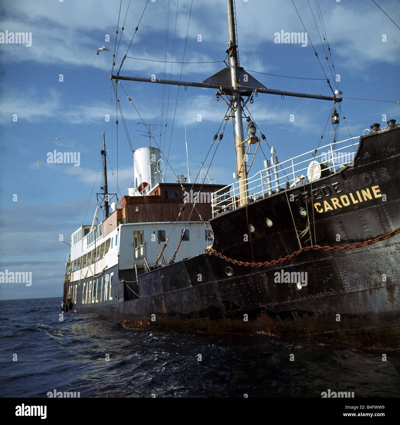 Radio Caroline the ship that was used for pirate radio station in 1964 It  was anchored five miles from the east coast in intern Stock Photo - Alamy
