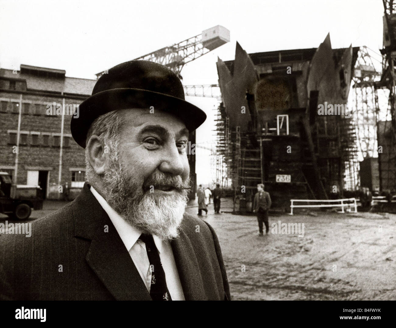 The luxury liner QE2 under construction at John Browns Shipyard in