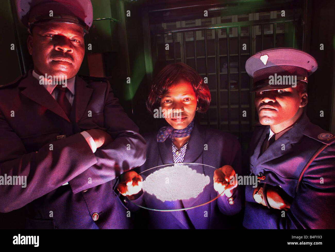 Jwaneng Diamond Mine in Botswana the richest diamond mine in the world 2 million of diamonds in the vaults of De Beers protected by security guards July 2000 Stock Photo