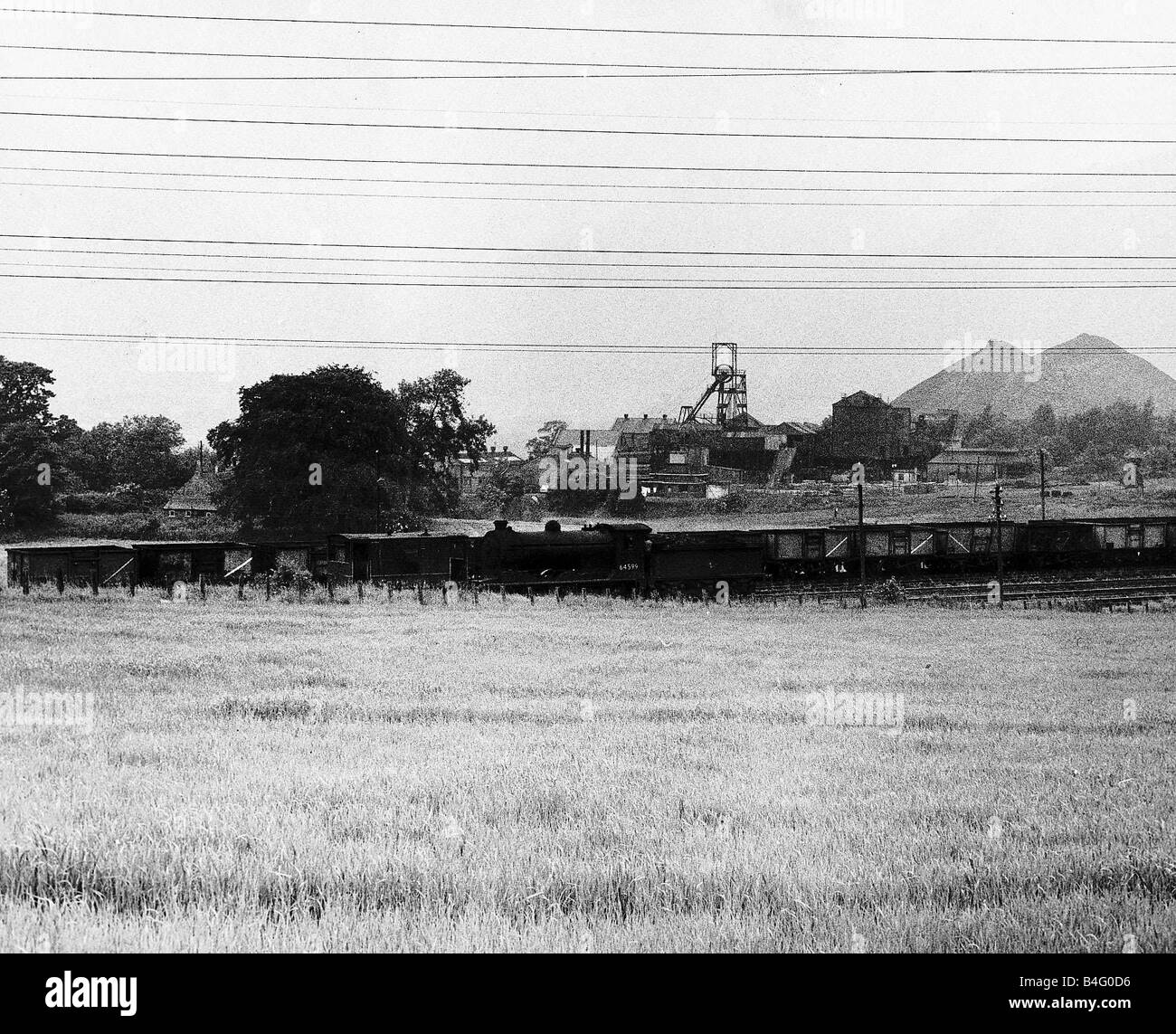 A stay down strike in a Colliery in the coal foelds of England June 1959 Stock Photo