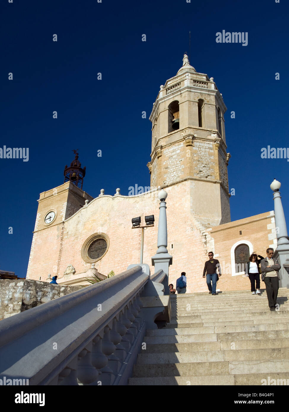 Sitges Church Esglesia de Sant Bartomeu I Santa Tecla Stock Photo