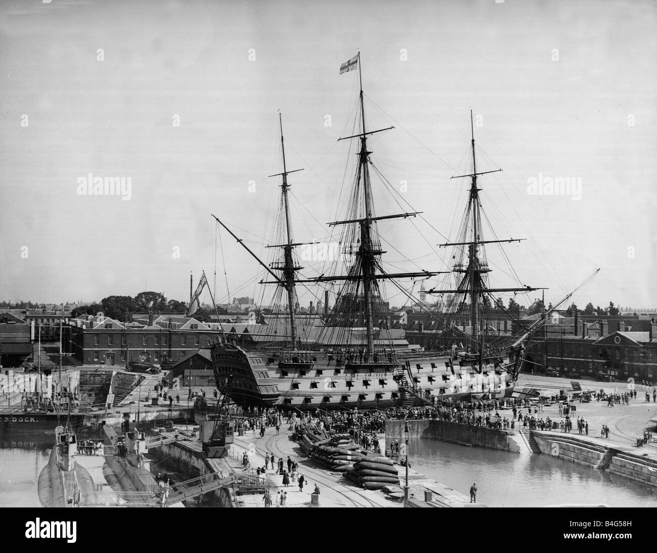 Visitors going aboard Lord Nelson s old flagship HMS Victory new ...