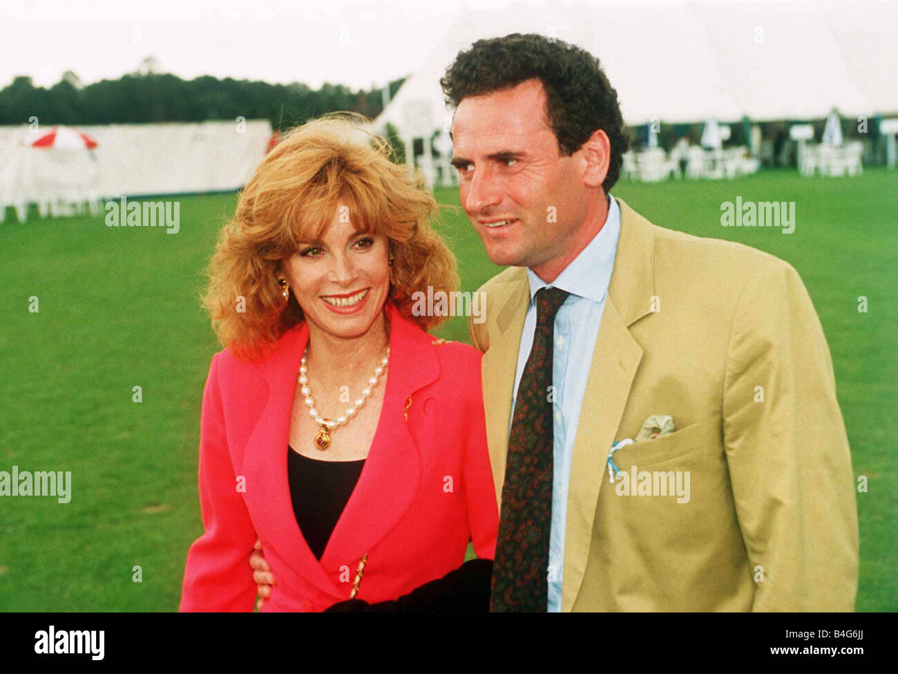 Stefanie Powers actress with Patrick de la Chanais at a polo match