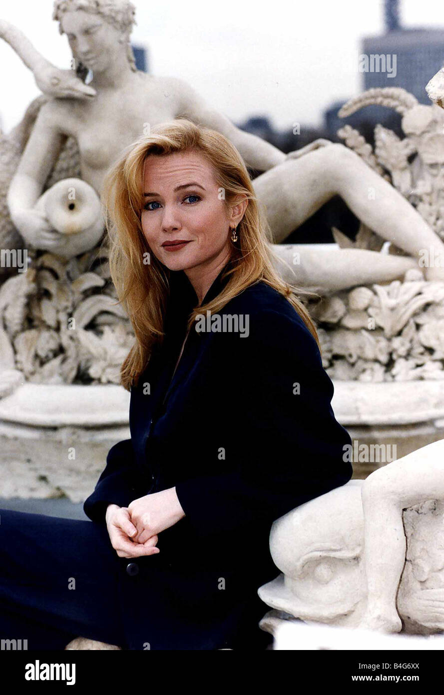Rebecca De Mornay Actress at a photocall to promote the film The Hand That Rocks The Cradle Stock Photo