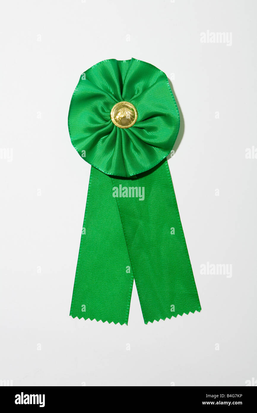 A green ribbon award Stock Photo Alamy