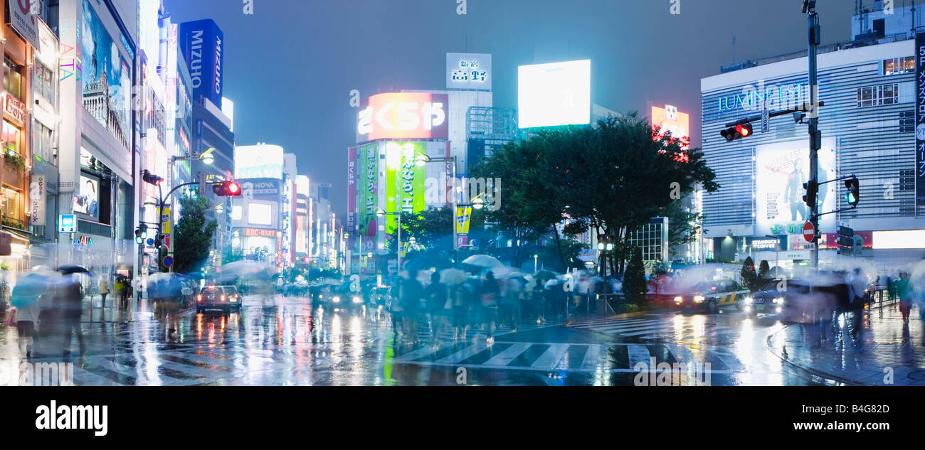 Shinjuku Ward cityscape at night, Tokyo, Japan Stock Photo