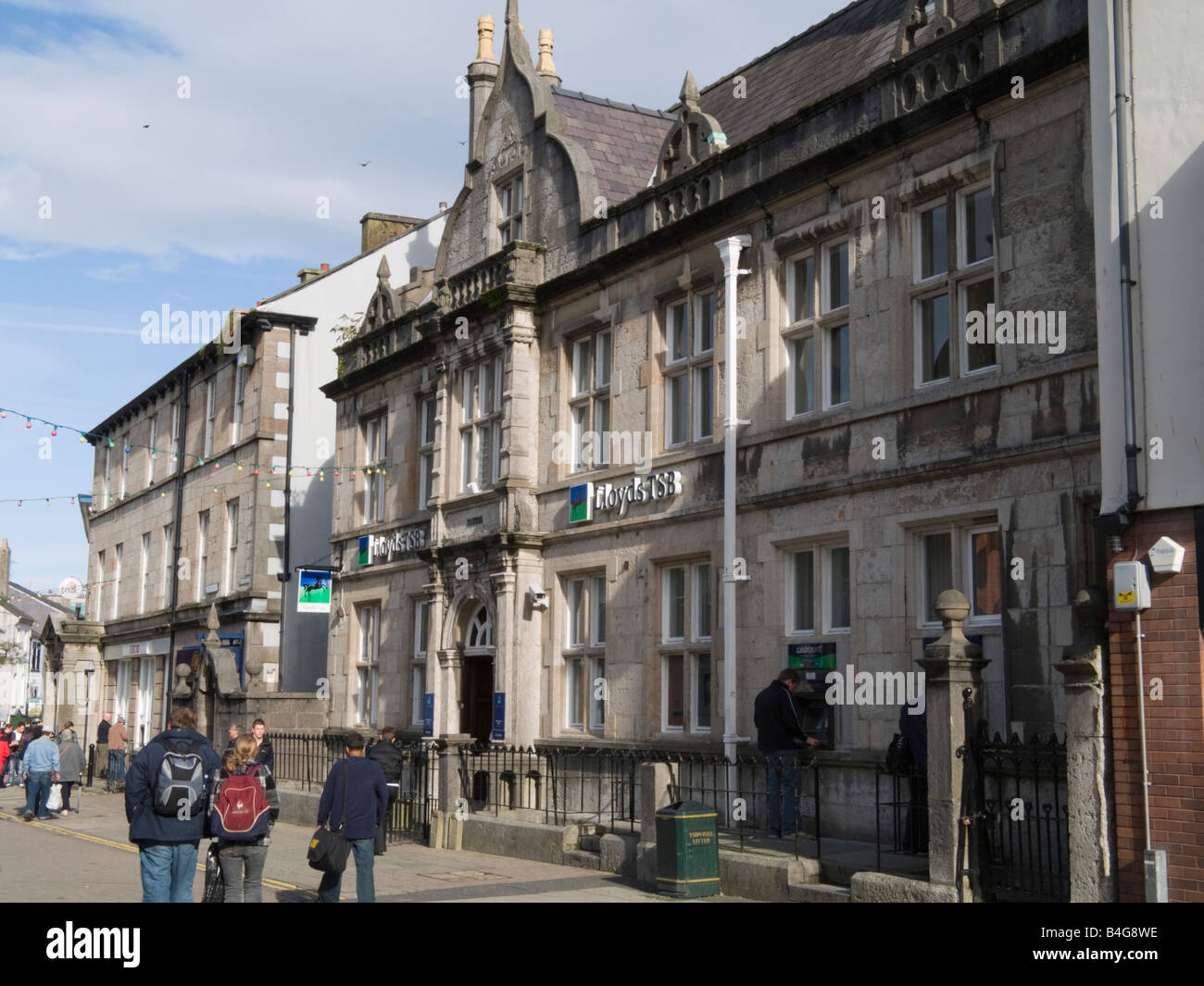 Lloyds TSB Bank local High Street branch in city of Bangor North Wales UK, Britain Stock Photo