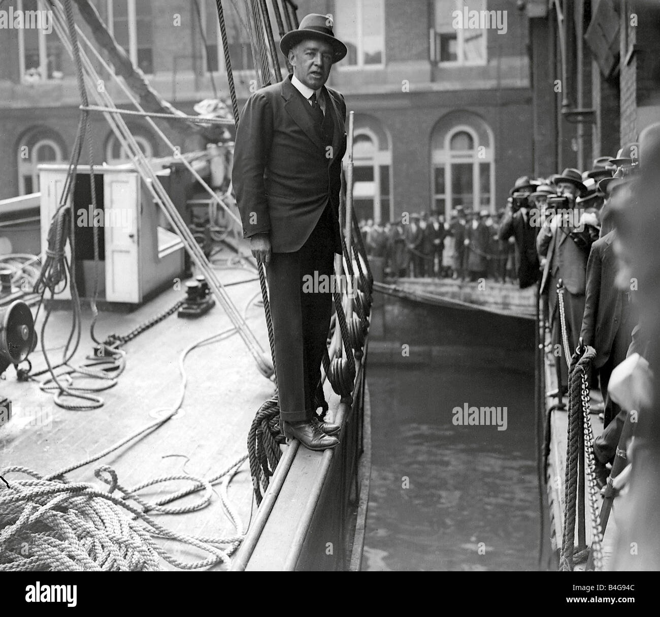 Sir Ernest Shackleton On his expedition ship The Quest