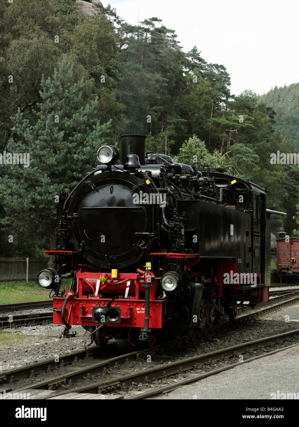 A steam train locomotive Stock Photo