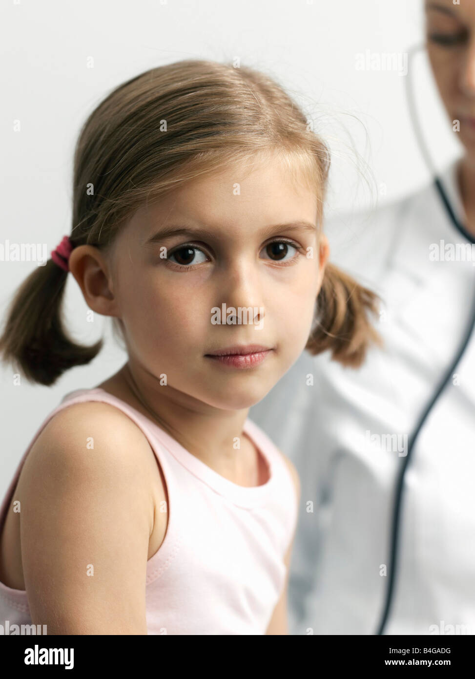 A young girl getting a medical Exam Stock Photo Alamy