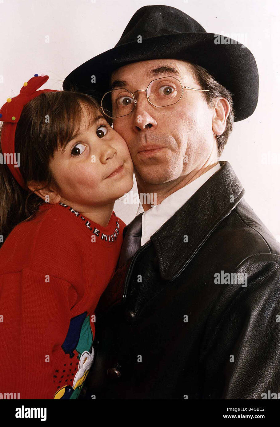 David Janson Actor As The New Herr Flick In The TV Programme Allo Allo With His Daughter Ciara Stock Photo
