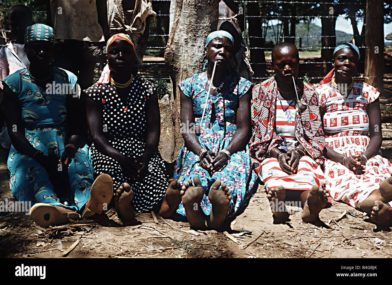 Luo women smoking traditional pipes Nyanza Province South West Kenya Africa  Stock Photo - Alamy