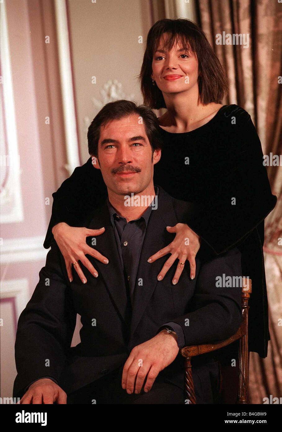 Timothy Dalton actor Joanne Whalley Kilmer actress who are to star in a mini series of the film Gone with the Wind Stock Photo