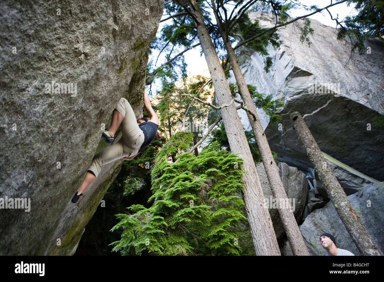 bouldering and rock climbing without ropes in Squamish British Columbia