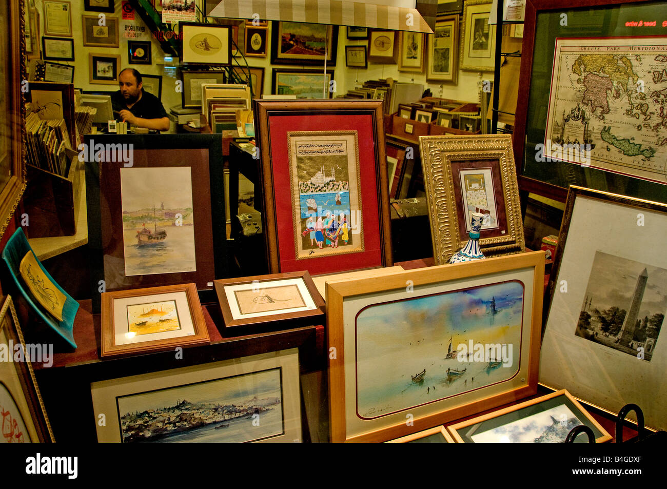 Istanbul Istiklal Caddesi Beyoglu shopping street quarter art gallery Stock Photo