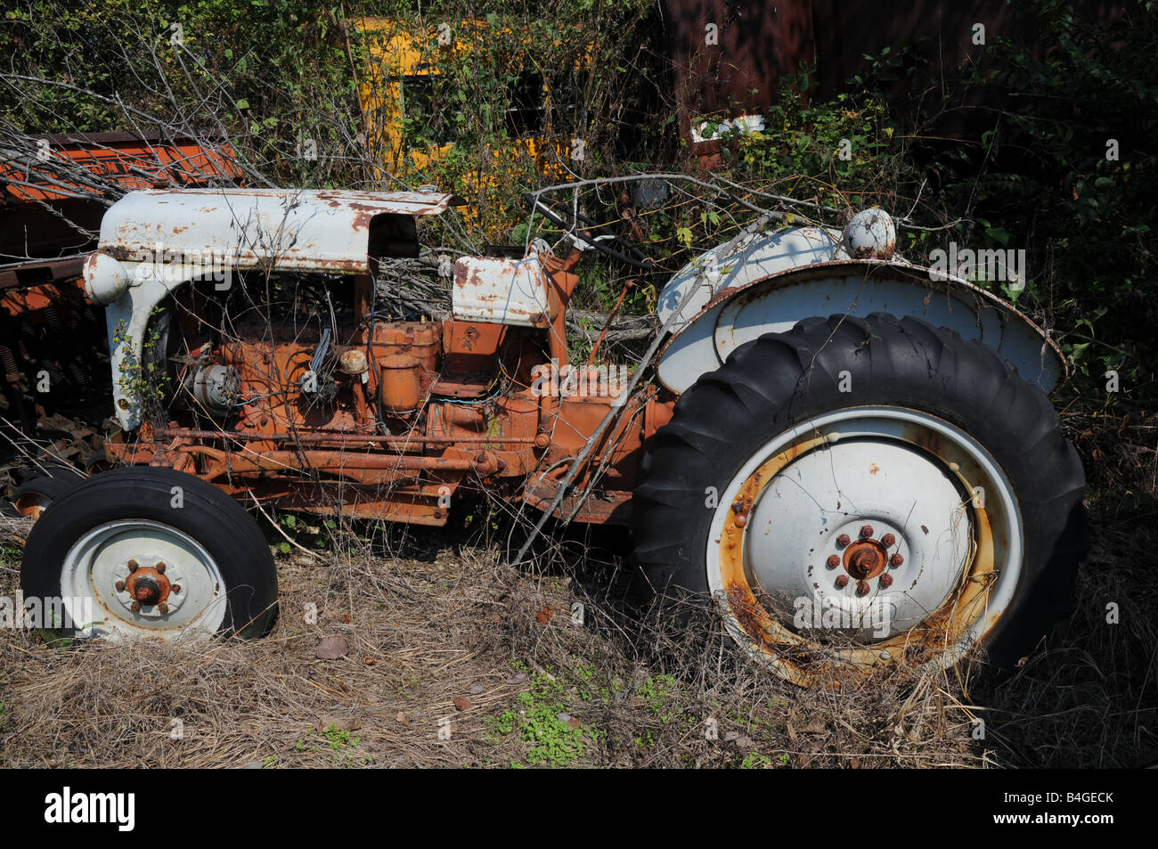 Antique farm Tractor USA Stock Photo