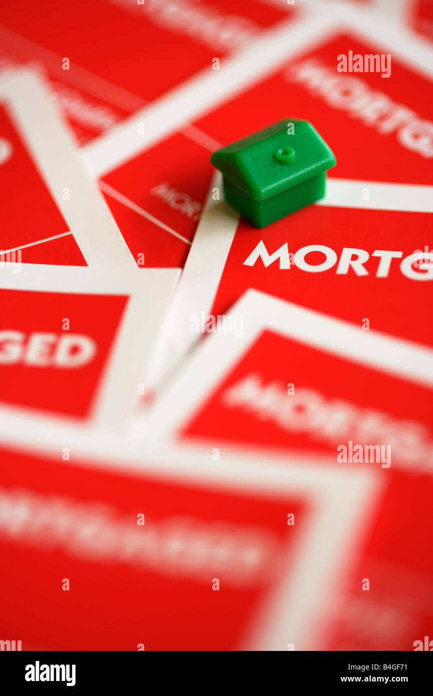Monopoly board game property mortgage Stock Photo