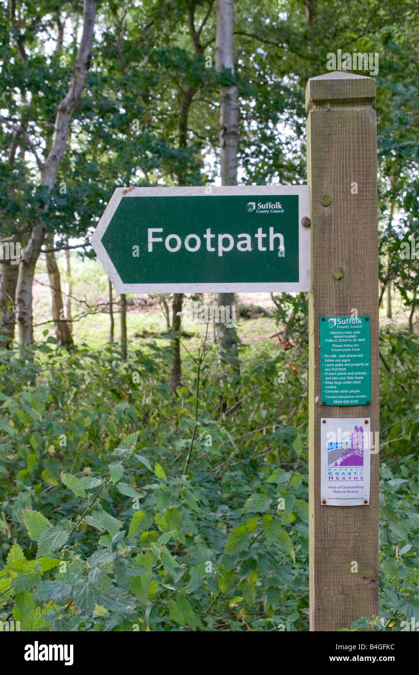 Public footpath sign Stock Photo