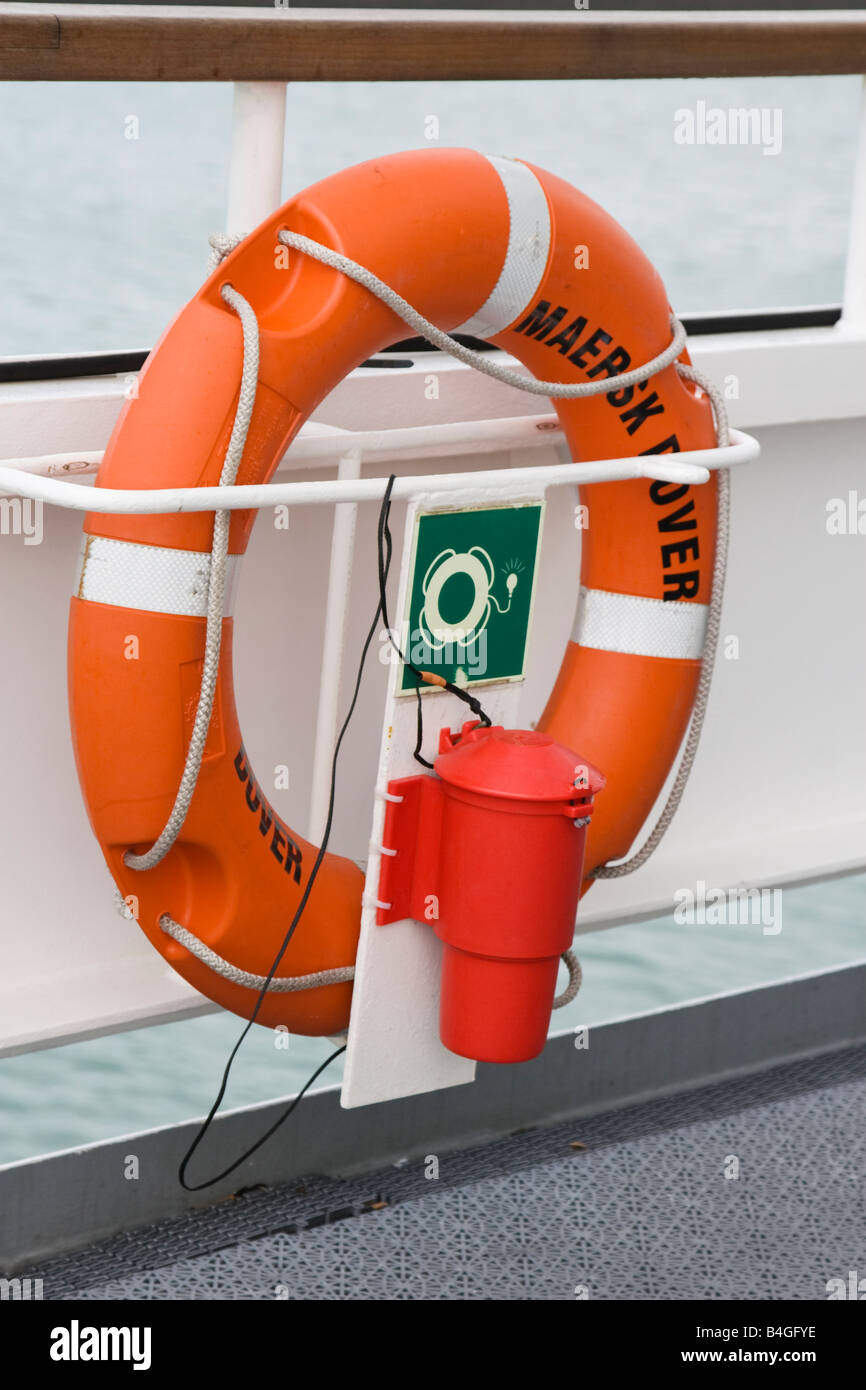 Life ring on a ferry service Stock Photo