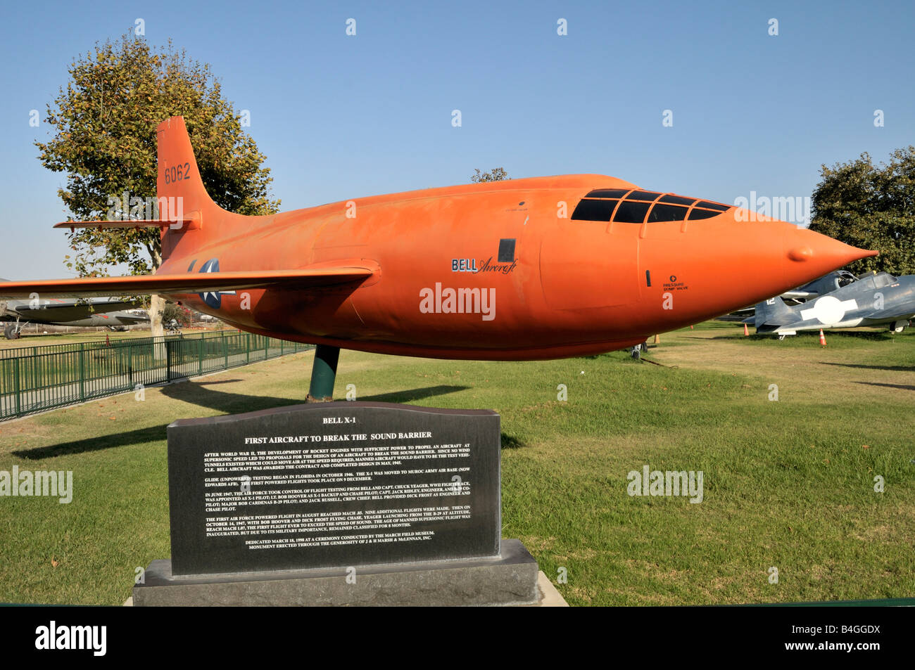 Bell X-1, first aircraft to break the sound barrier Stock Photo - Alamy
