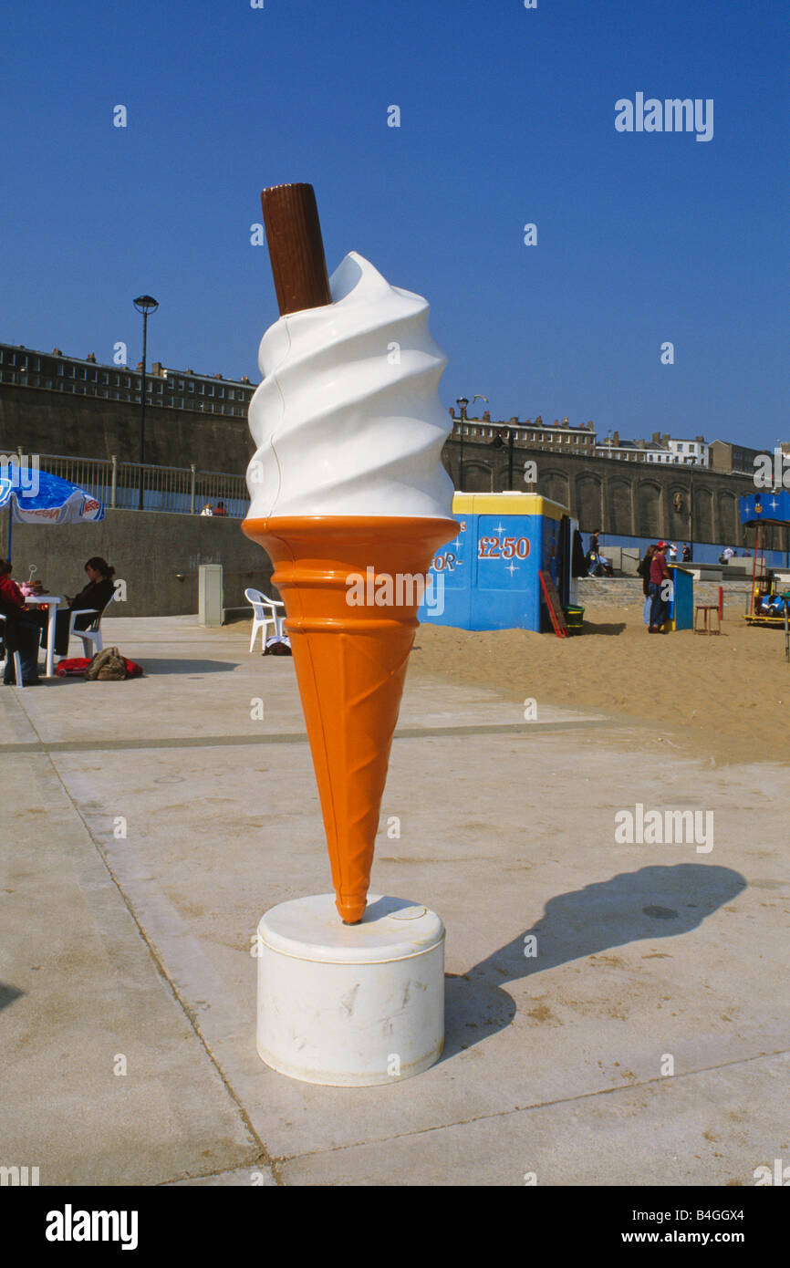 Large plastic advertising icecream cone on the promenade at Ramsgate in Kent Stock Photo Alamy