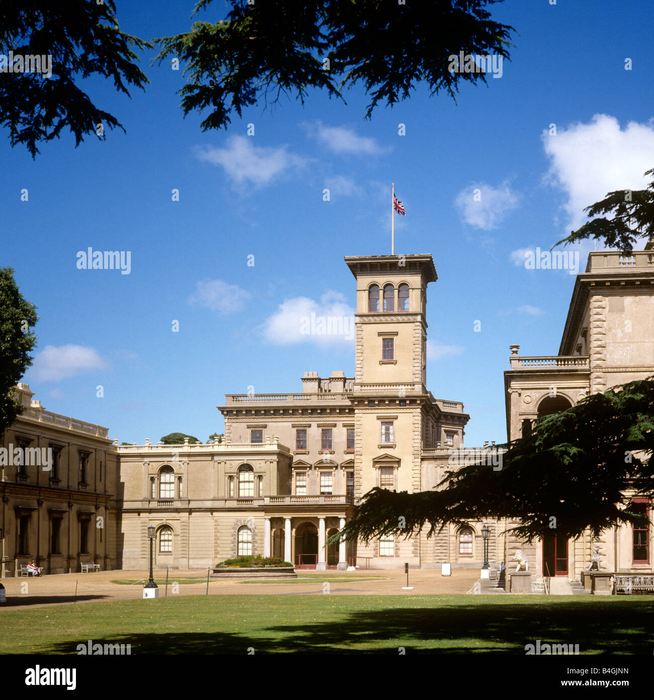 UK England Isle of Wight East Cowes Osborne House entrance Stock Photo