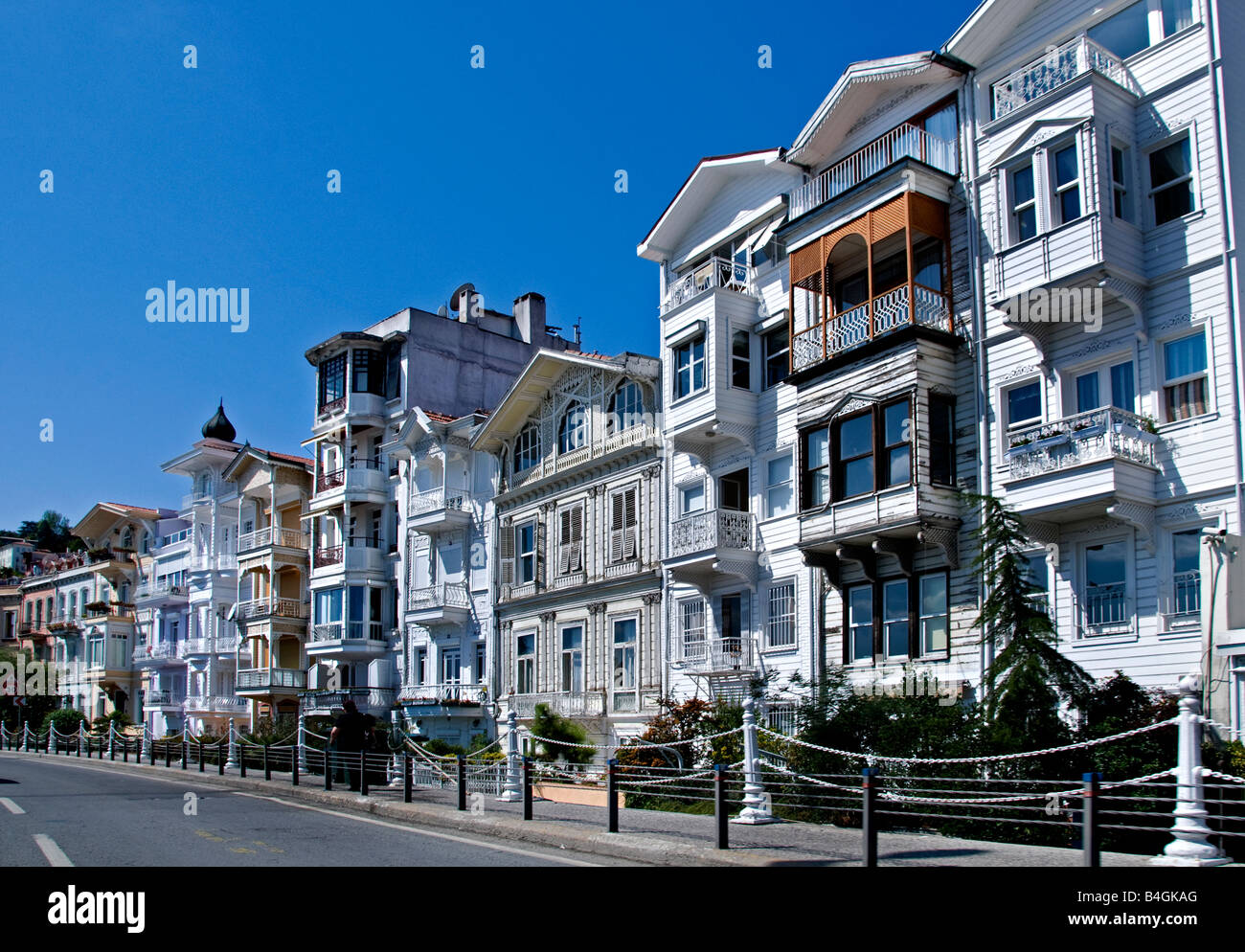 Bebek Istanbul Bebek Bosphorus surrounded by  Arnavutkoy Etiler and Rumeli Hisarı. It falls within the boundaries of Besiktas Stock Photo