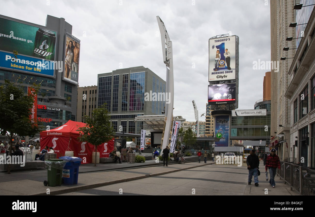 Dundas Square on Yonge Street near the Eaton Center in Toronto, Ontario