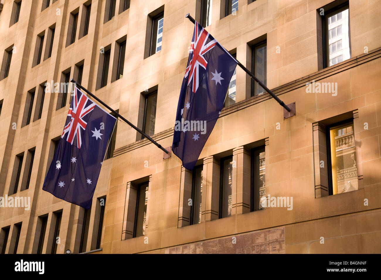 australian flags Stock Photo