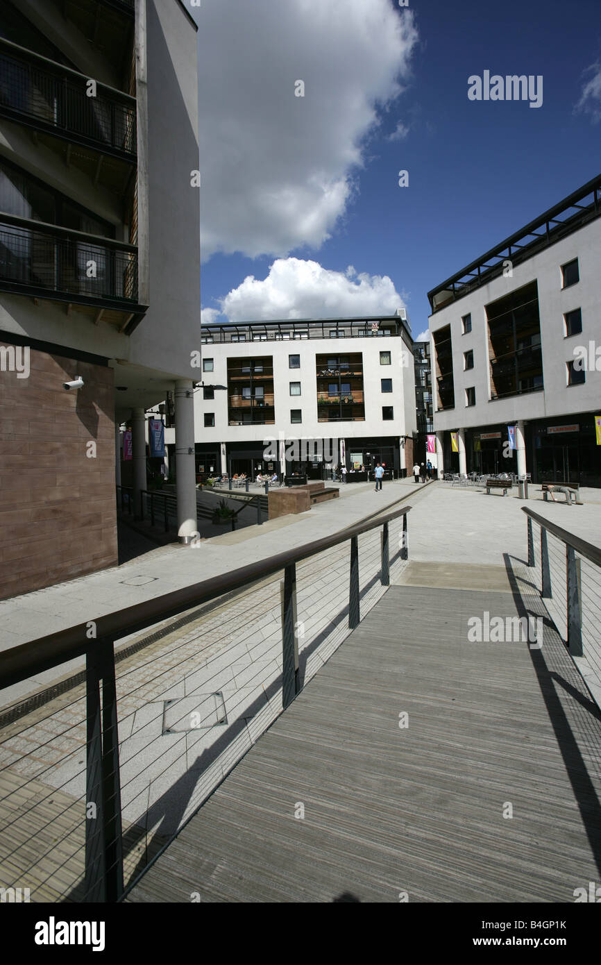 City of Coventry, England. Coventry Phoenix Initiative at Priory Place contains restaurants, cafes and residential apartments. Stock Photo