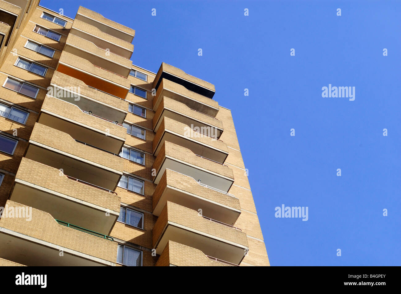 Balconies on a Tower Block London Britain Stock Photo