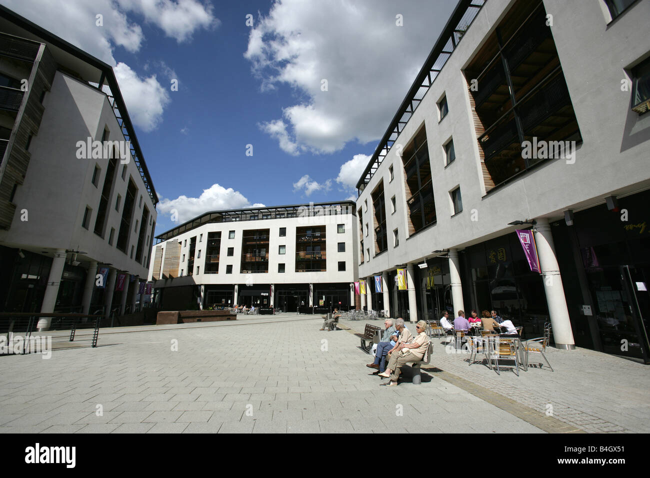City of Coventry, England. Coventry Phoenix Initiative at Priory Place contains restaurants, cafes and residential apartments. Stock Photo