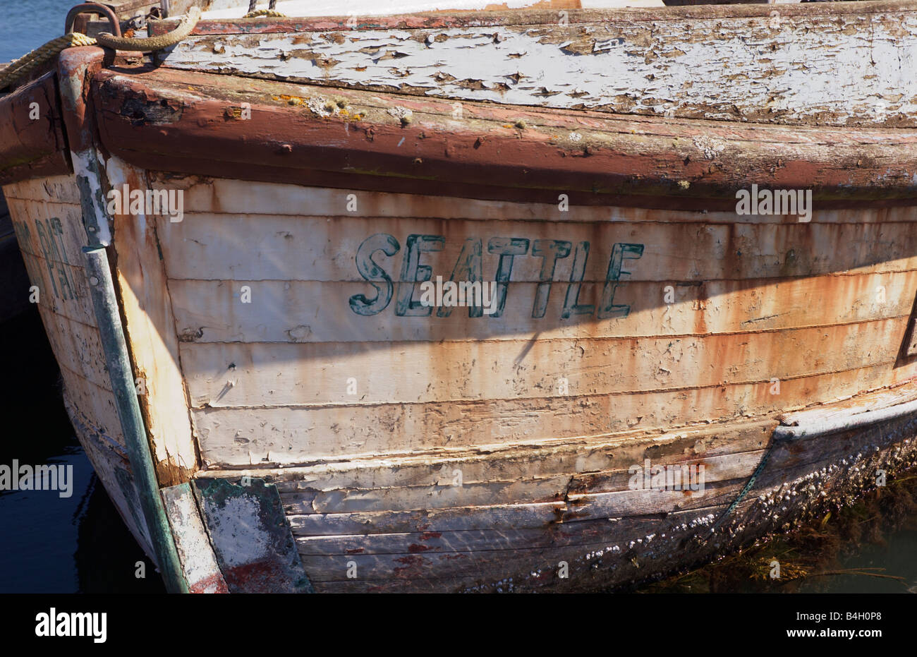 The Bow of an Old Dilapidated Fishing Boat Westport Washington Stock Photo