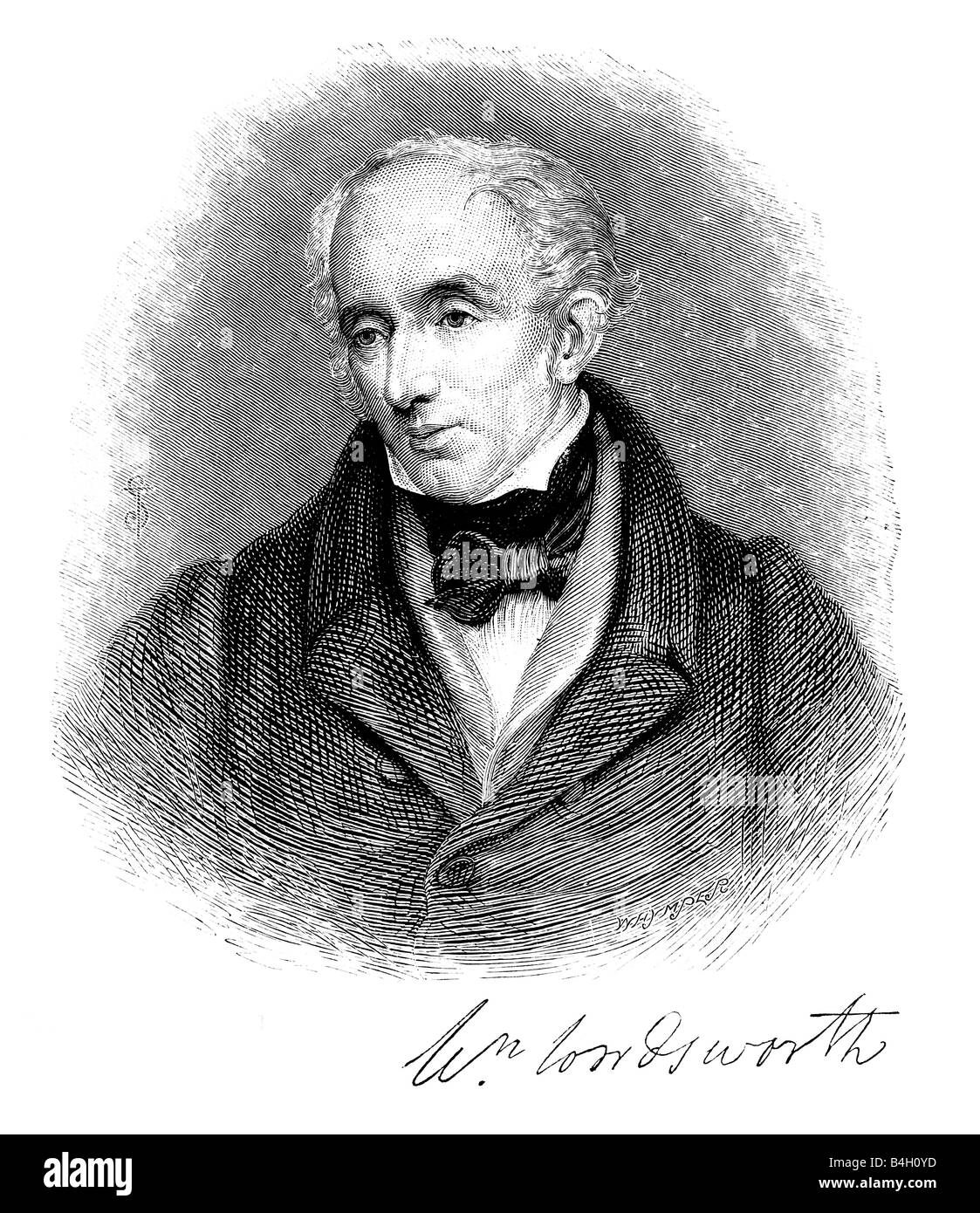 William Wordsworth Engraving by Edward Whymper b1840 d1911 Stock Photo