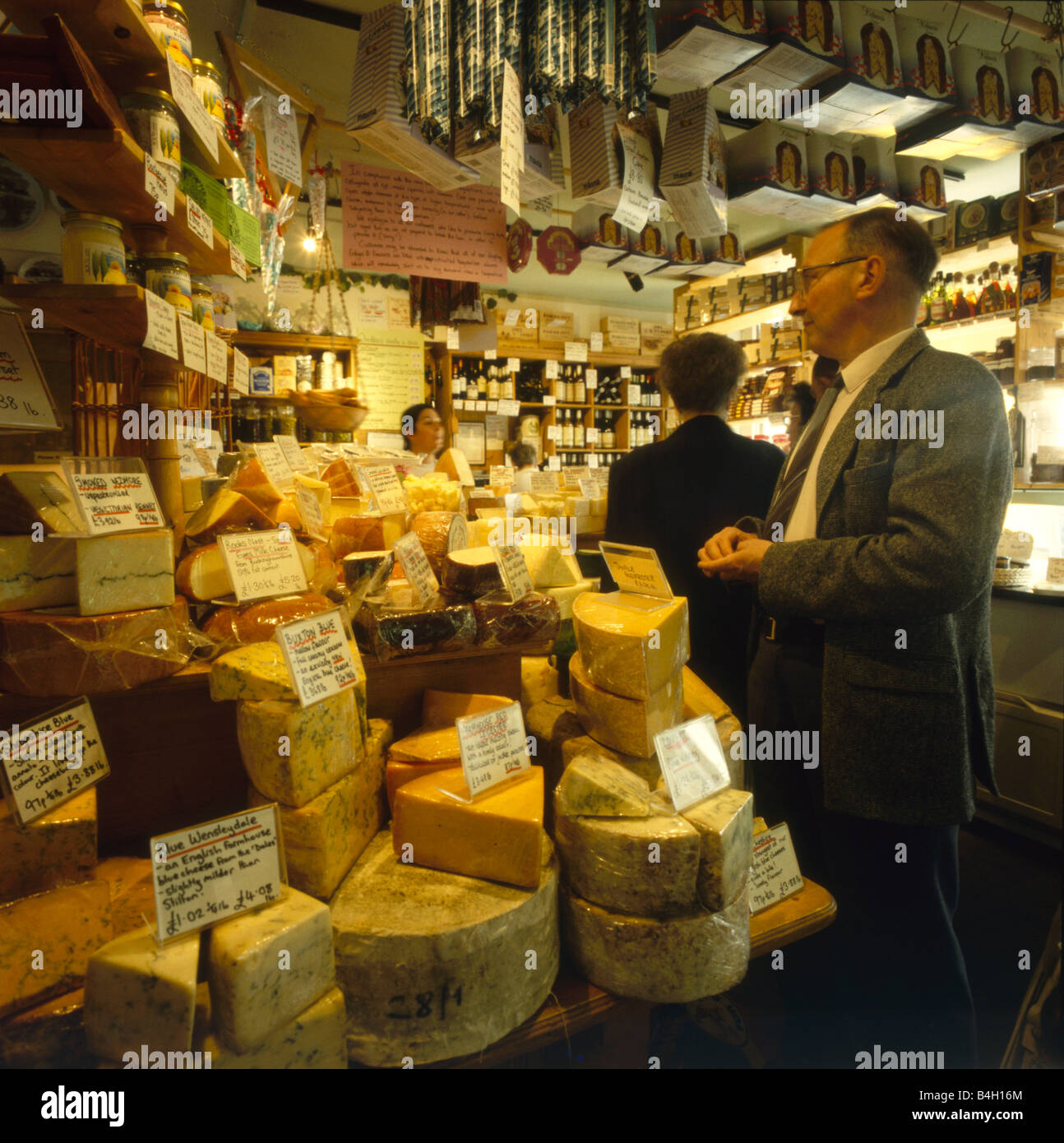 Interior of a traditional English village cheese shop Stock Photo 