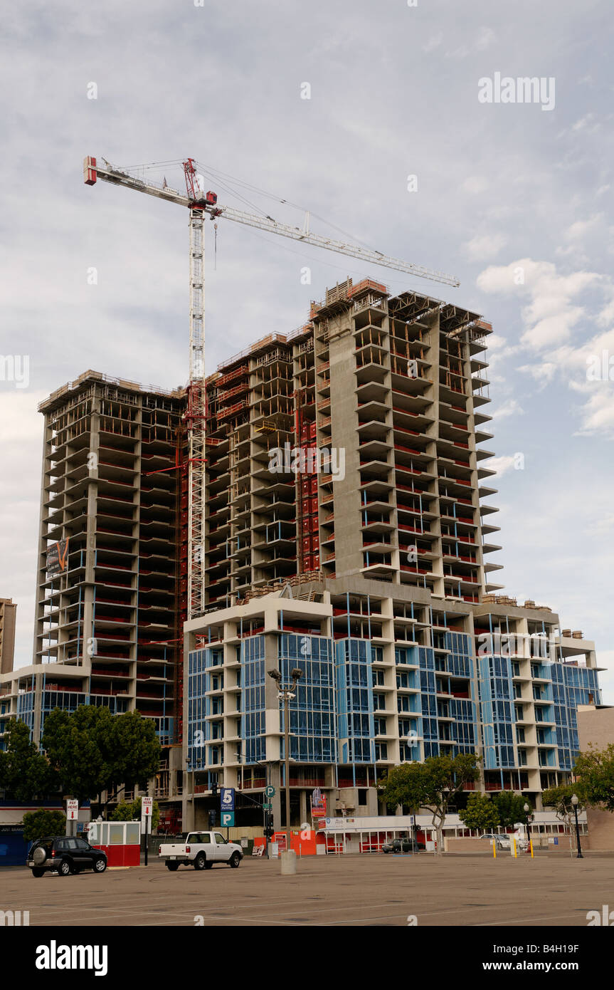 High rise building under construction in downtown San Diego California USA Stock Photo