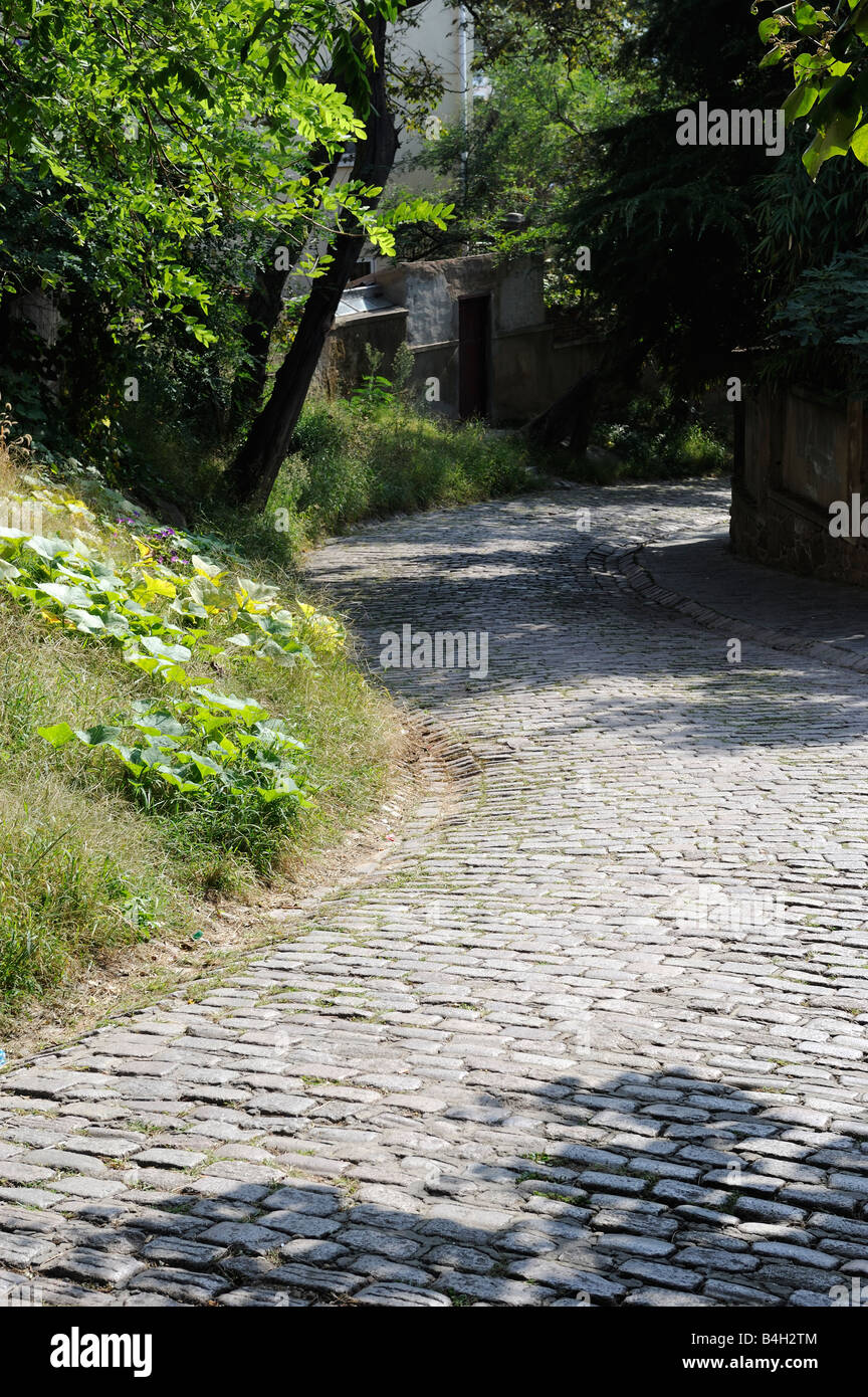 A stone footpath in Qingdao, Shandong, China. 03-Oct-2008 Stock Photo