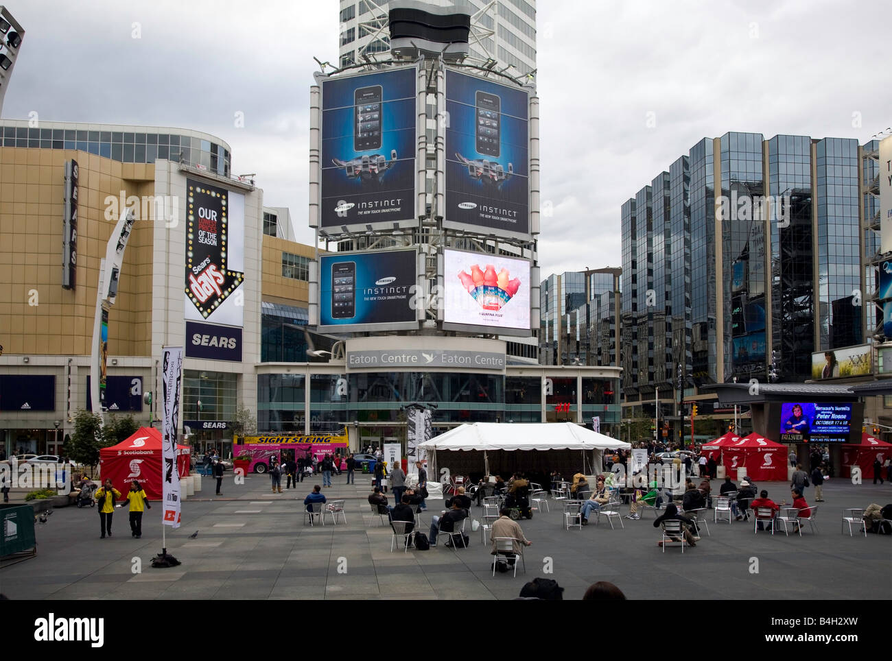 Dundas Square on Yonge Street near the Eaton Center in Toronto, Ontario