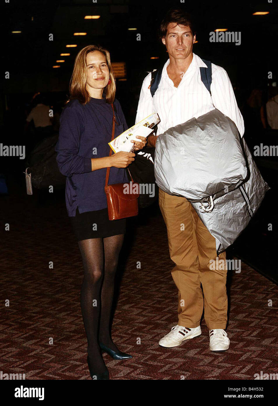 Christopher Reeve Actor with girlfriend Dana Morosini Stock Photo