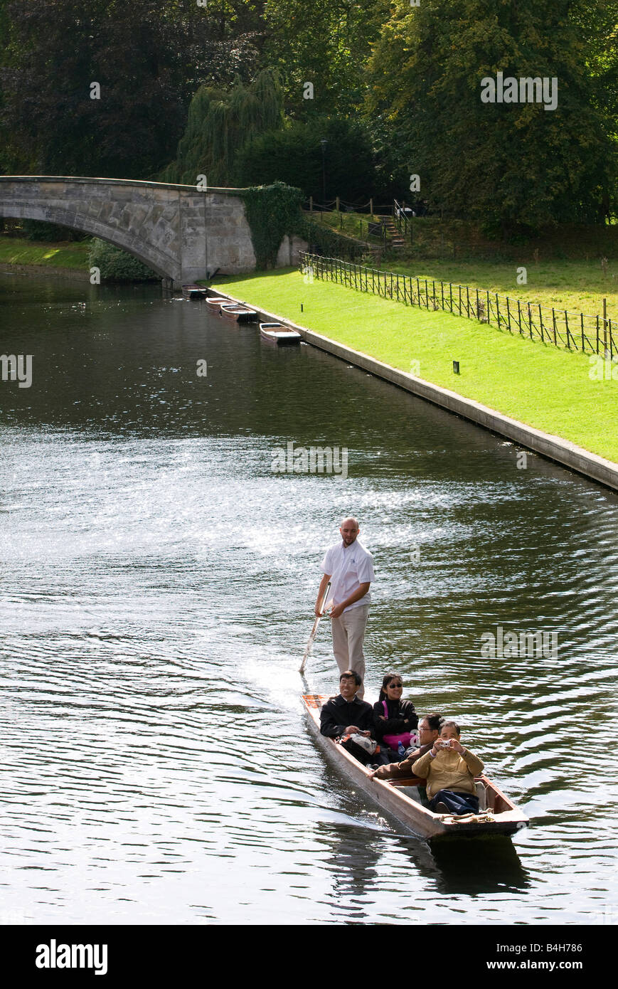 punting on the river cam, cambridge, england Stock Photo