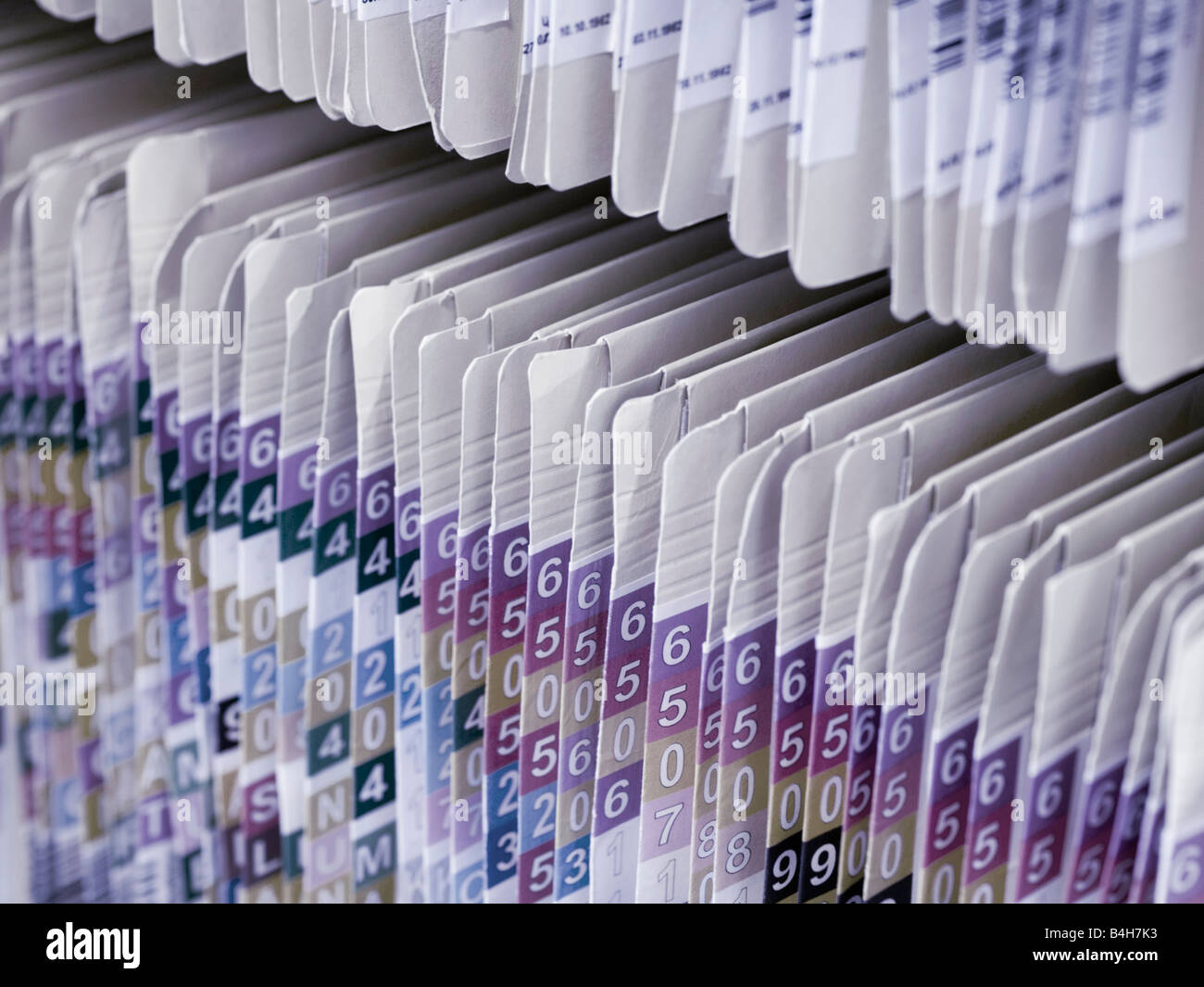 Colorcoded medical files Stock Photo Alamy