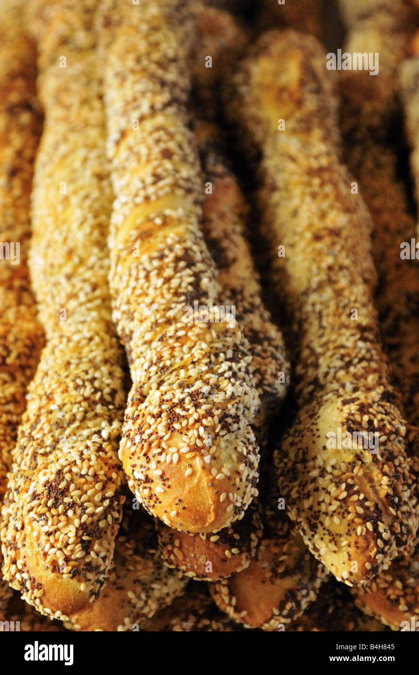 French sesame baguettes Stock Photo - Alamy