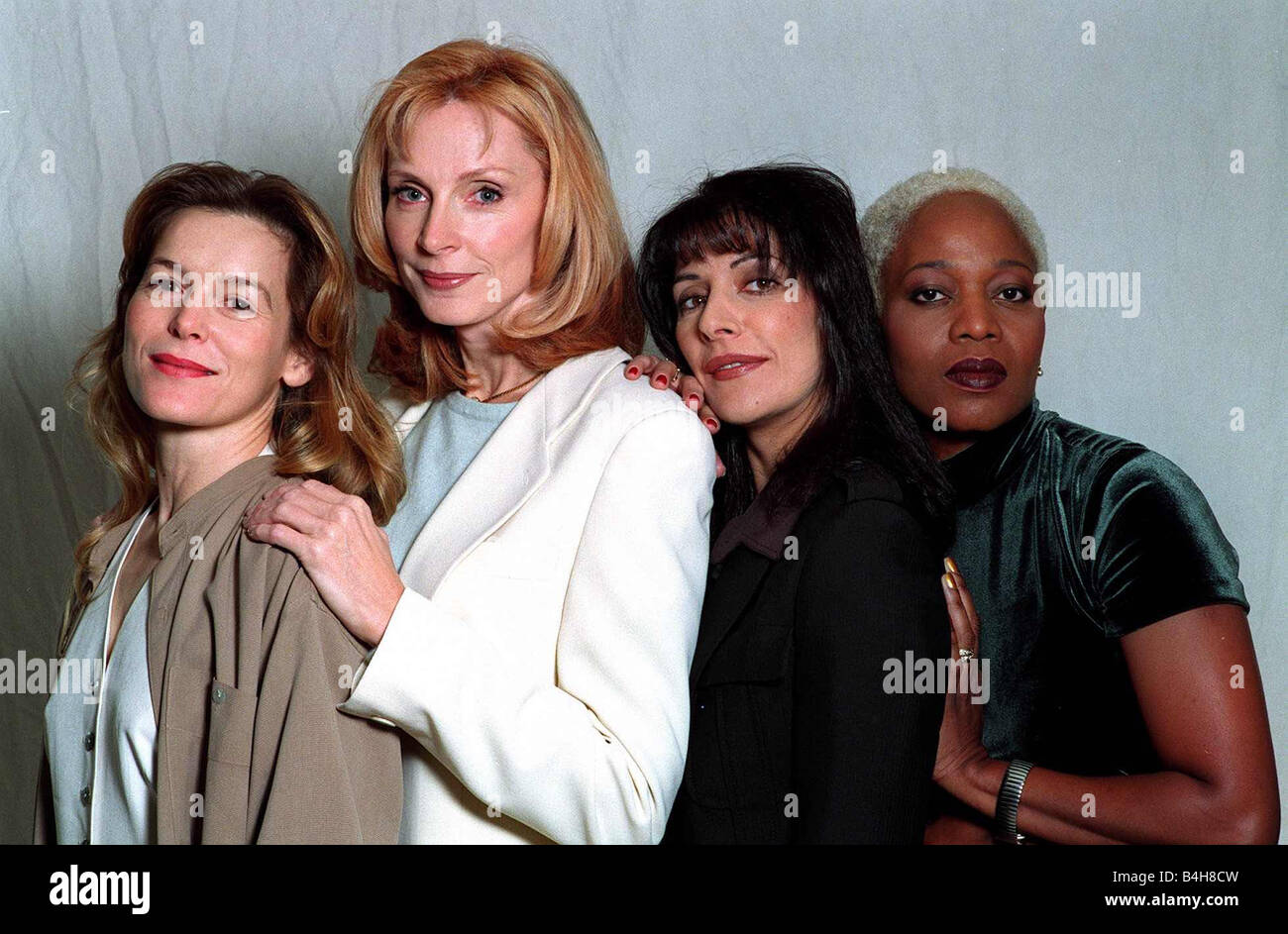 Alice Krige Gates McFadden Marina Sirtis and Alfre Woodard Star Trek Film Actresses who all star in the new Star Trek Film First Contact Stock Photo