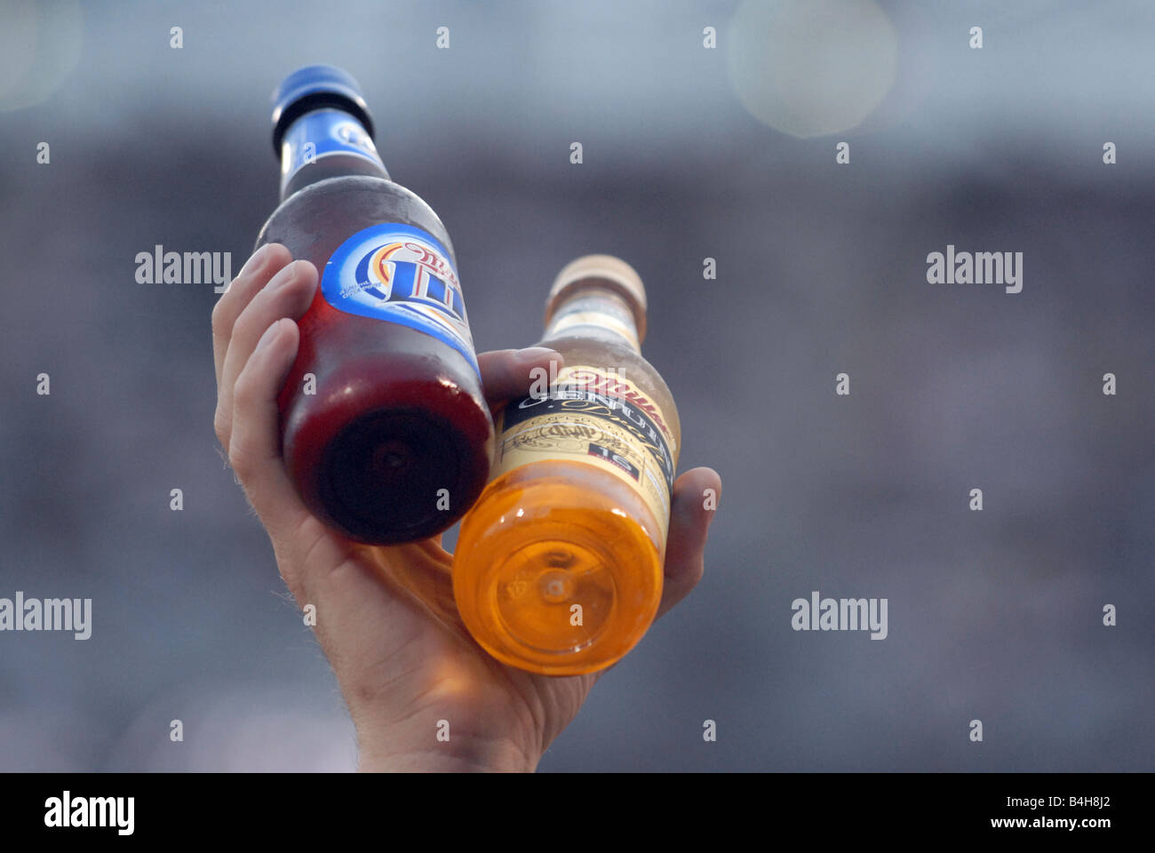 The hand of a beer vendor at a sporting event Stock Photo Alamy