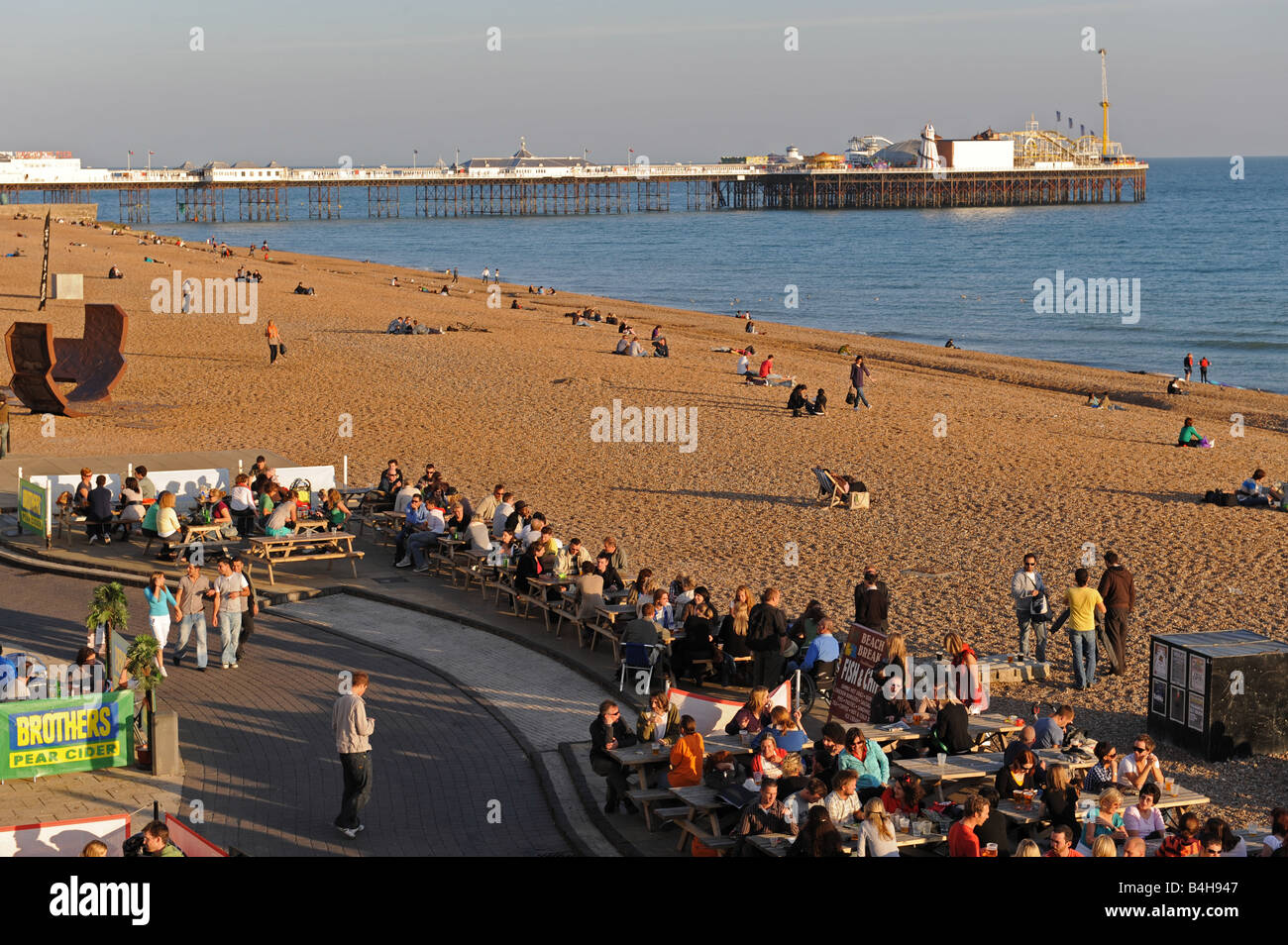 Brighton sea front, beaches and the Palace Pier Stock Photo Alamy